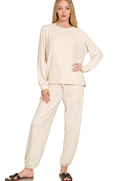 Hacci Long Sleeve Top & Jogger Lounge Set