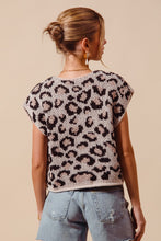 Leopard Knit Sweater Vest
