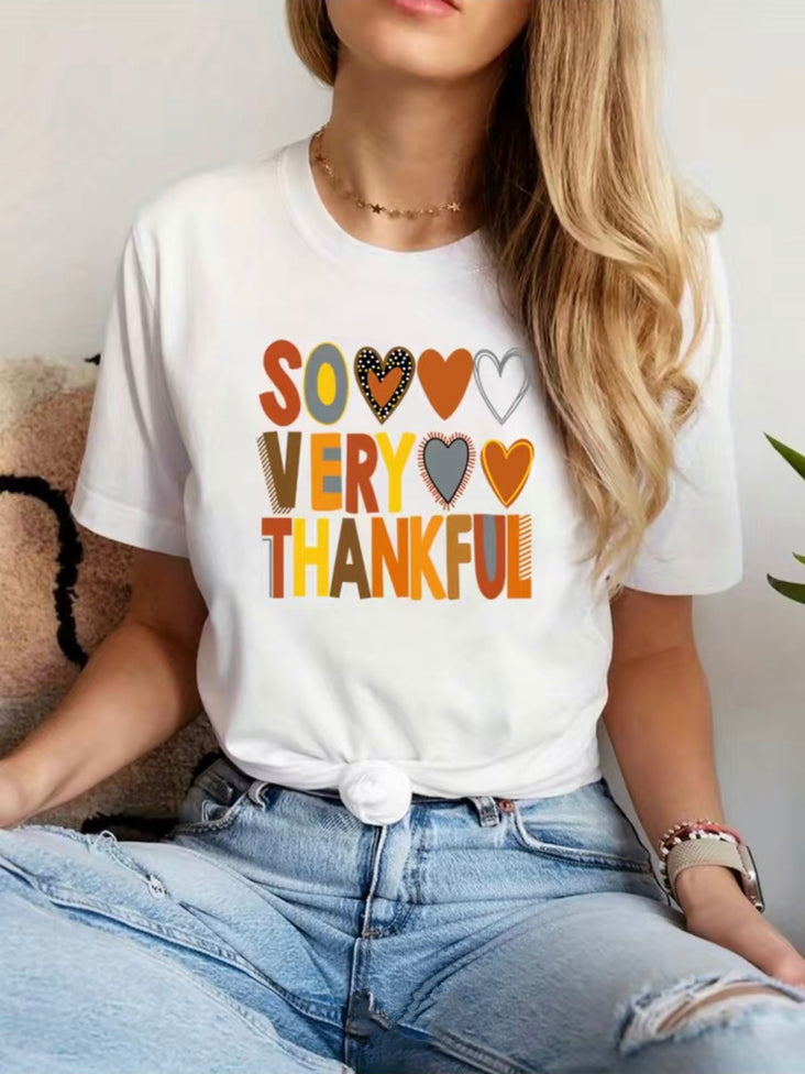 Thankful Thanksgiving T-shirt - White Color