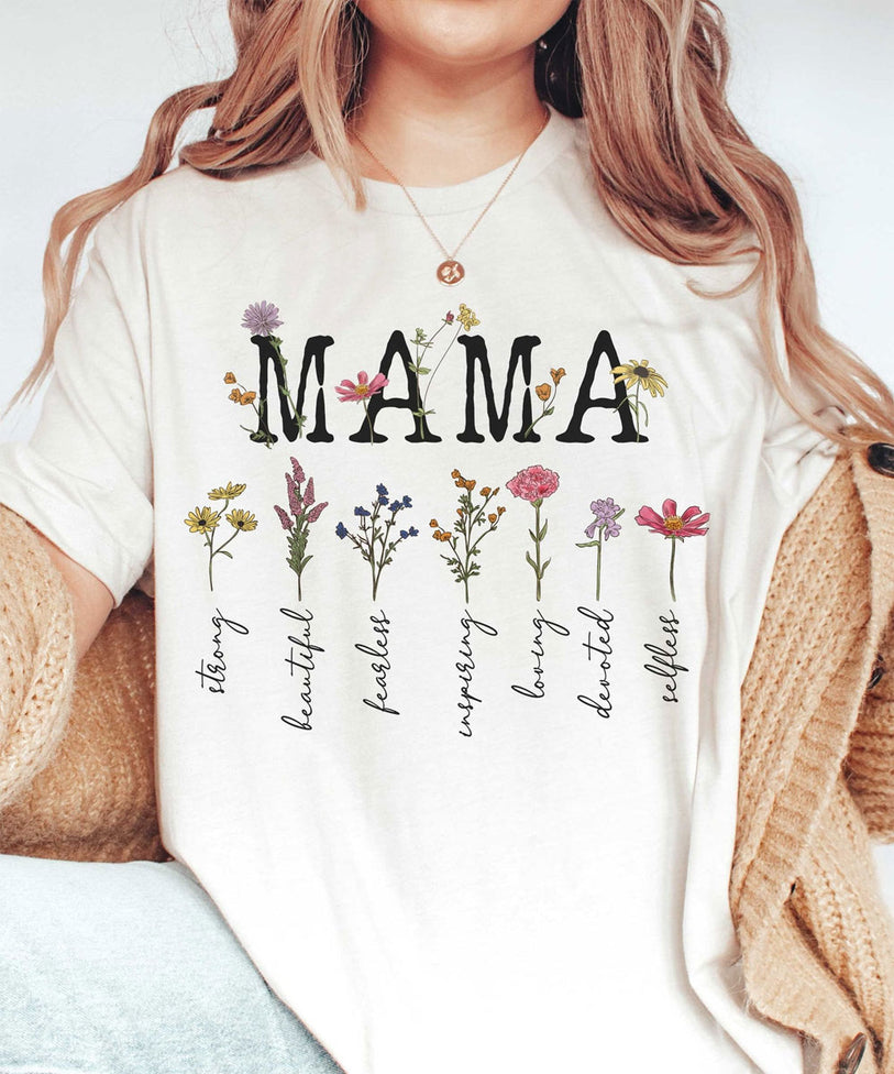 Mama Floral Graphic Tee Ivory