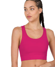 Viva Magenta / Hot Pink Athletic Racerback Padded Sports Bra