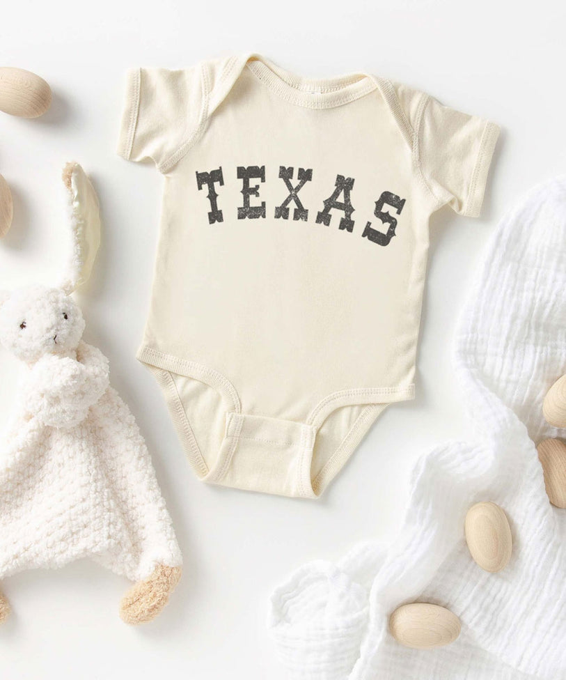 Unisex Texas State Graphic Baby Onesie - Ivory Color