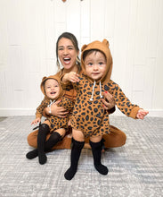 Baby Leopard Print Hooded Onesie - Mom & Mini Collection Style