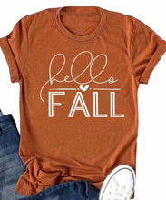 Hello Fall T-shirt - Pumpkin Spice Color