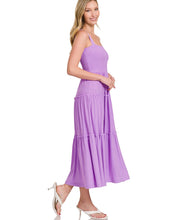 "Lavender" Smocked Tiered Maxi Dress - Lilac Color