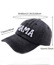 Mama Baseball Cap - Washed Black Color / Sherpa Letters