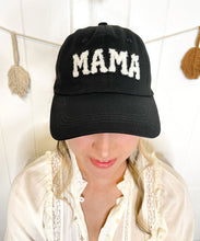 Mama Baseball Cap - Black Color / Sherpa Letters