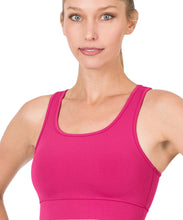 Viva Magenta / Hot Pink Athletic Racerback Padded Sports Bra