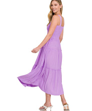 "Lavender" Smocked Tiered Maxi Dress - Lilac Color