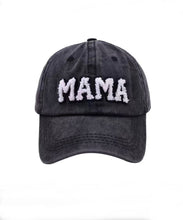 Mama Baseball Cap - Washed Black Color / Sherpa Letters