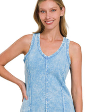 Malibu Crinkle Washed Cotton Ocean Color Tank Top