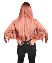 Lex Faux Suede Pink Fringe Jacket